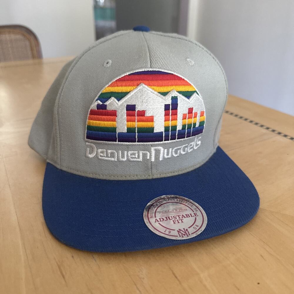 Denver Nuggets Nostalgia Mitchell & Ness Wool Gray Adjustable Baseball Cap Hat